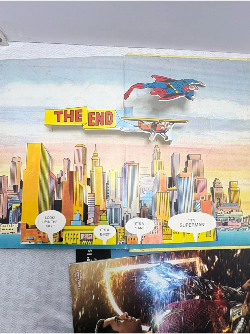 Vintage Superman Pop-Up Hardcover Book - and other random selections set.